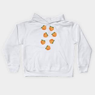 Juicy heart-shaped peaches, retro style print Kids Hoodie